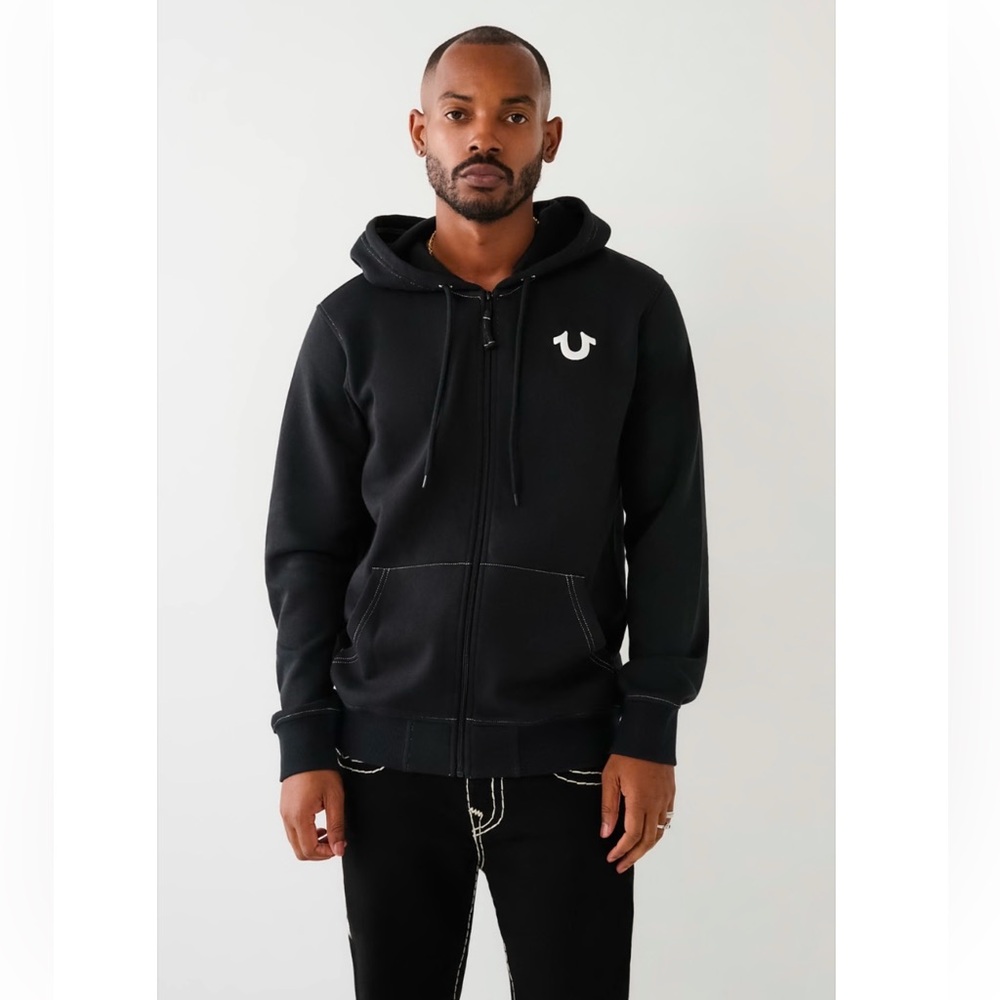 True Religion BUDDAH LOGO SEAL ZIP HOODIE-Men’s Large NWT.